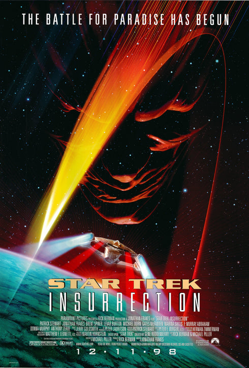 star trek insurrection 1998 advance one sheet poster rolled double sided